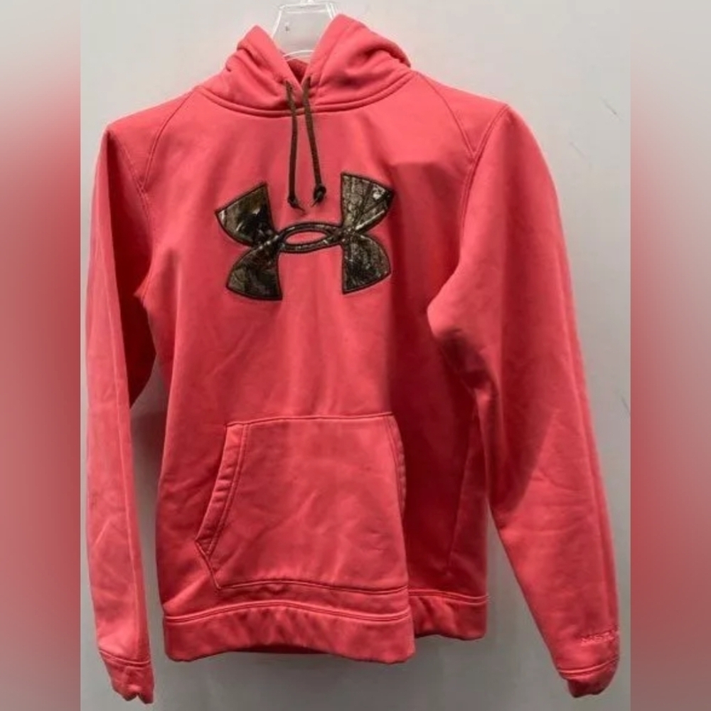 Under Armour Neon Pink Camo Cold Gear  Storm Hoodie Size Small Exc Cond